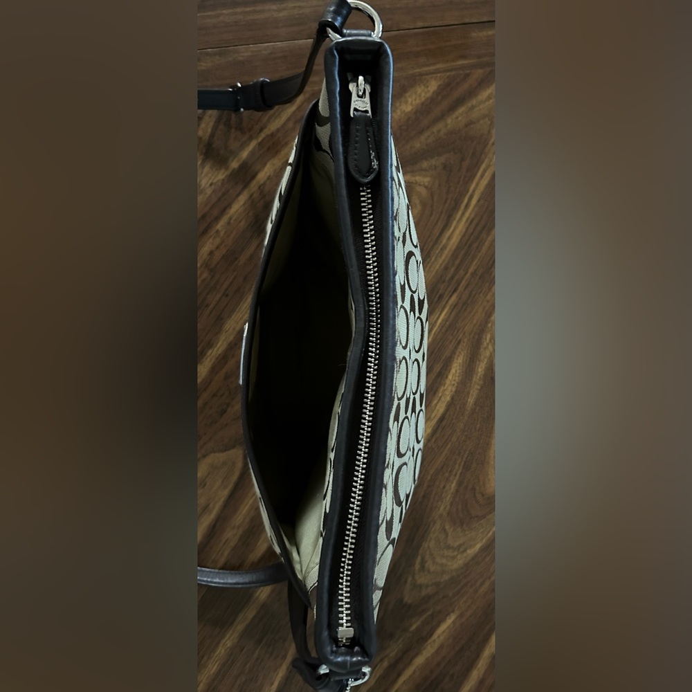 Coach Signature File Crossbody Bag - Brown/Khaki Canvas - Picture 4 of 10